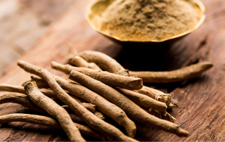 Ashwagandha plant and powder.