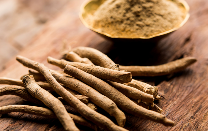 Ashwagandha plant and powder.
